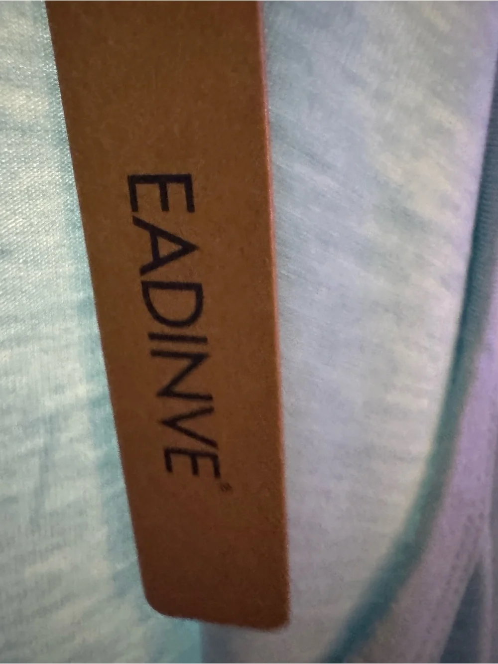 Women's Light Blue Henley Sleeve Top